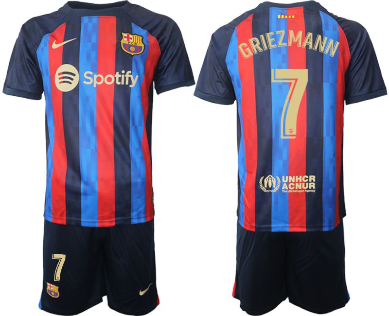 Men 2022-2023 Club Barcelona home blue #7 Soccer Jerseys